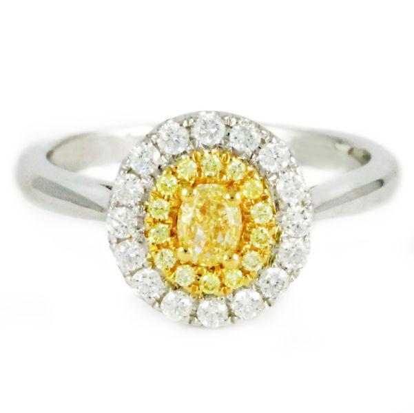 18k White gold/yellow & white diamond ring (0.28ct tdw) #3073