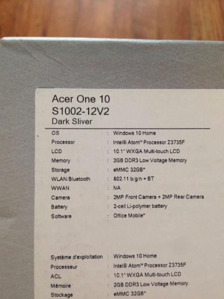 10 inch ACER 2 in 1 tablet/laptop