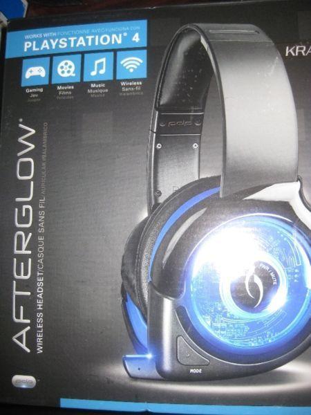 PDP Afterglow Kral Wireless Gaming Headset for Sony PS4. NEW