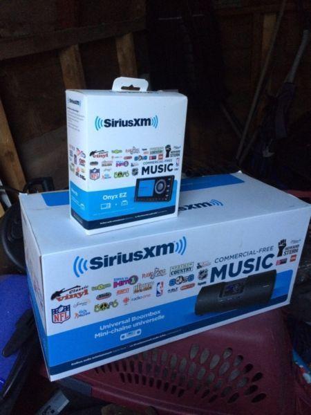 Sirius boom box and radio/vehicle kit 120$