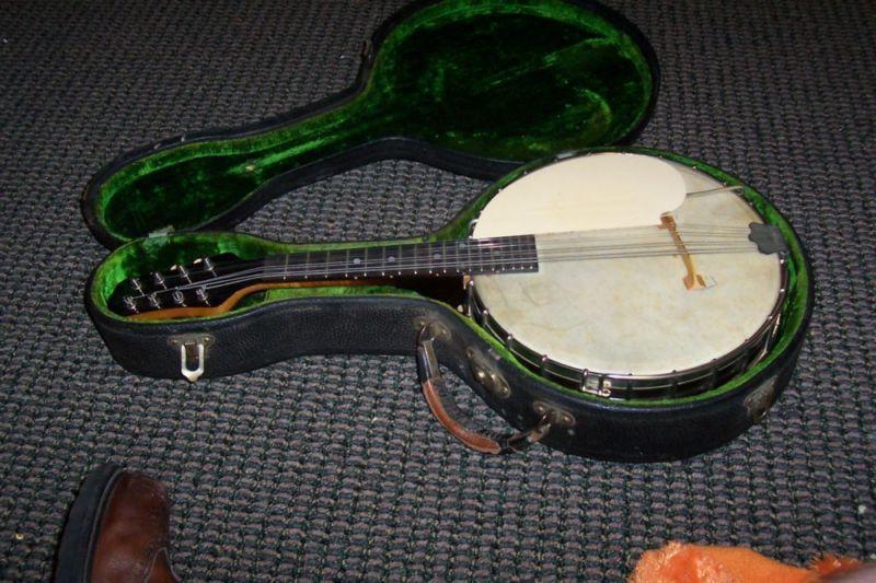 Rare vinatge Gibson Mandolin Banjo trap door model Original Case