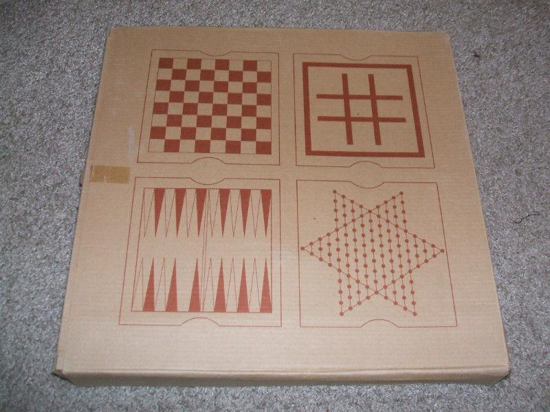 5-in1 wooden games -by AVON Expressions-New in Box-Rare find!