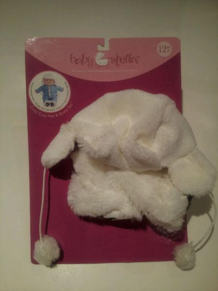 Baby Stella winter hat and booties Brand New