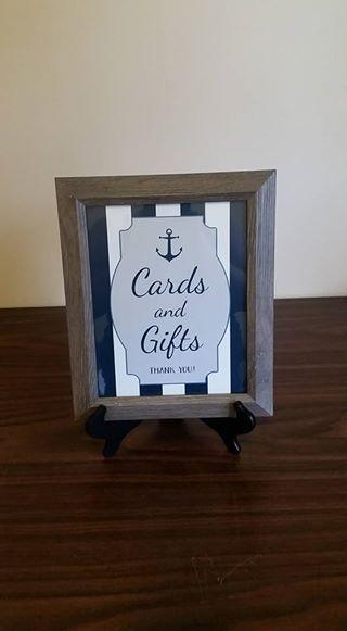 Wedding: Nautical Cards & Gifts Sign & Easel
