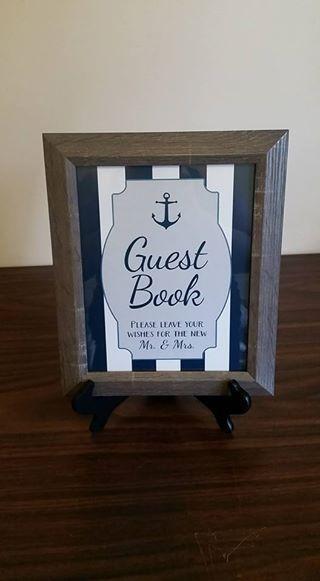 Wedding: Nautical Guest Book Sign & Easel