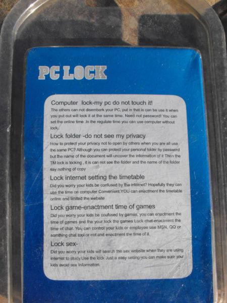 PC LOCK - Système de Vérouillage et de Controle