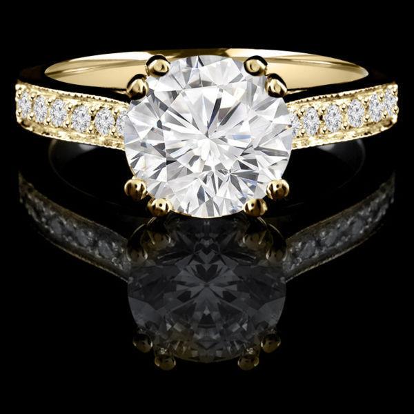 14k Or bague de marriage 1.45CTW Superb diamond wedding ring