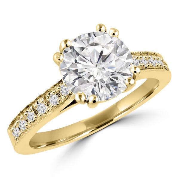 14k Or bague de marriage 1.45CTW Superb diamond wedding ring