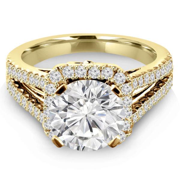 Round Diamond Engagement Ring 1.60CTW Bague de Fiançailles