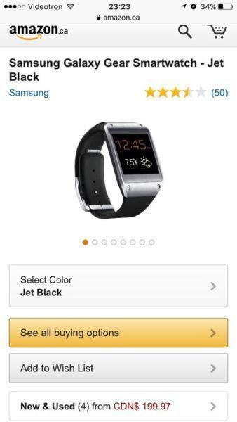**Samsung Galaxy Gear Smartwatch Jet Black - Unisex - New!**