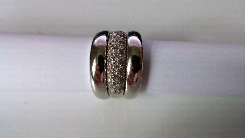 Sterling Silver. 925 multi ware 3 Ring Set with Cubic Zircons
