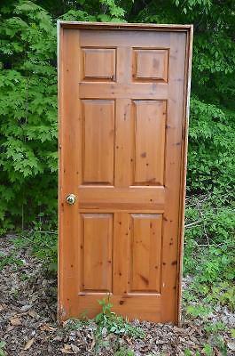 2 solid core pine doors in frames with hardware