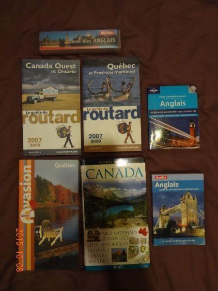 4 GUIDES TOURISTIQUES DU CANADA+ 3 aides en d'Anglais en cadeau