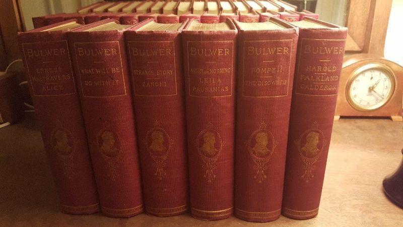 6 antique Victorian books - novels of Bulwer-Lytton