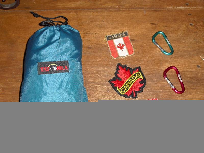 Large backpack rain cover & patches & clips