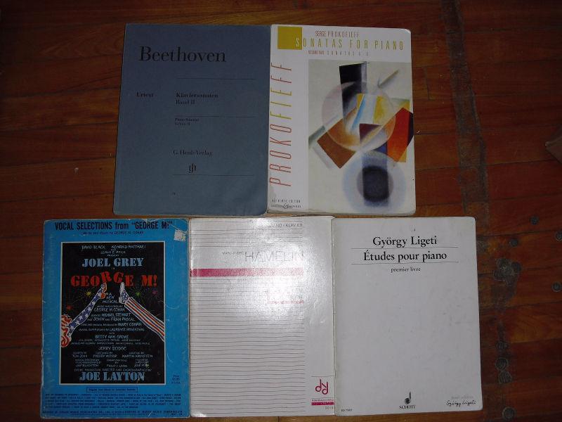 5 books for piano keyboards sonatas beethoven hamelin etc