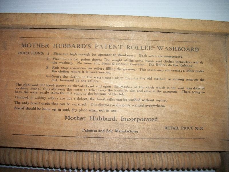 VERY RARE Mother Hubbard Roller Washboard