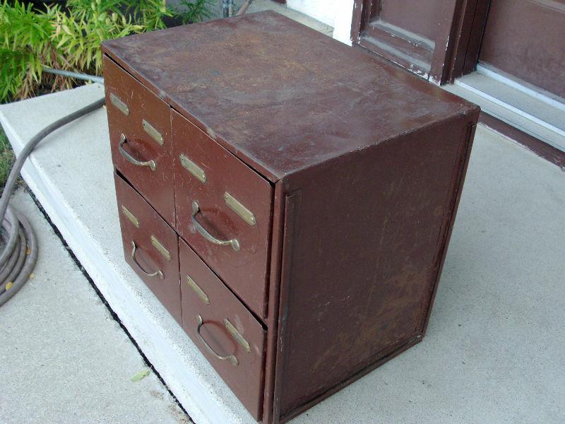 Antique Metal File Cabinet