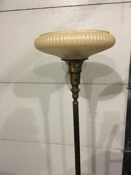 Antique Tri-light Brass Floor Lamp