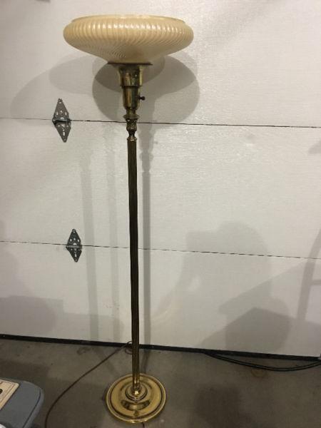 Antique Tri-light Brass Floor Lamp