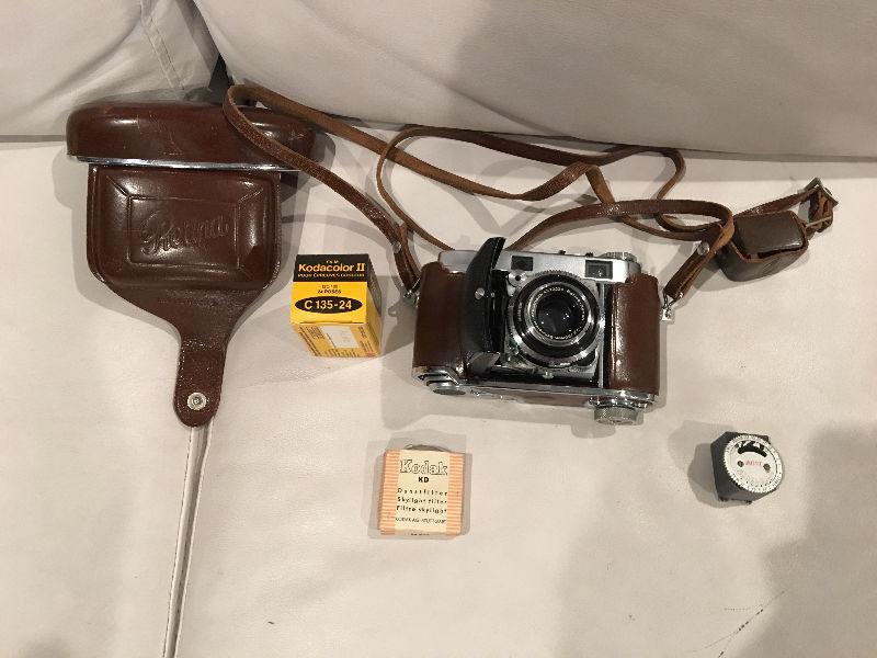 Vintage Kodak camera with original manual and accessories