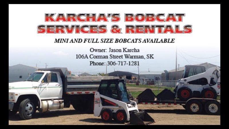 Bobcat rental. Mini to full size machines !!