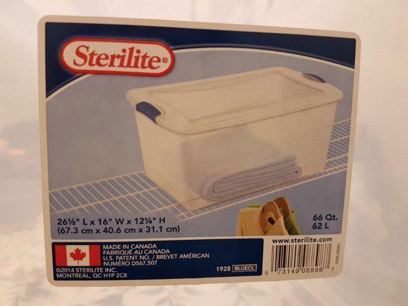 Sterilite clear plastic storage containers