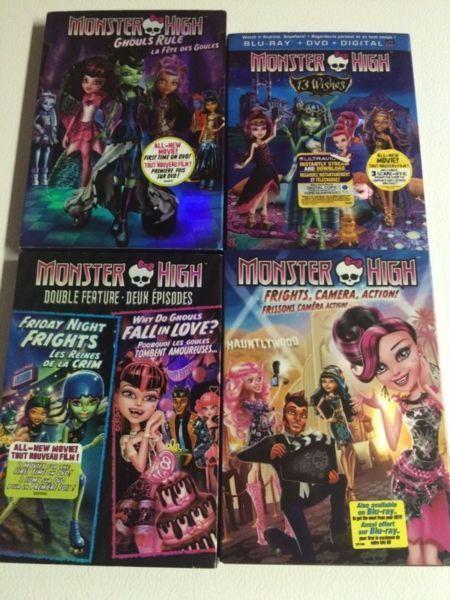 4 Monster High Movies DVD - EUC