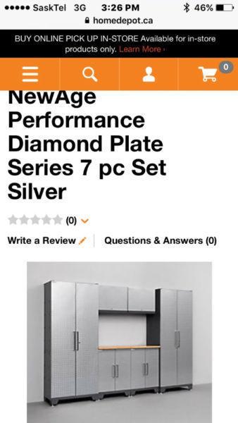 Diamond plate New Age Pro 7 Piece Pro Garage Storage Unit