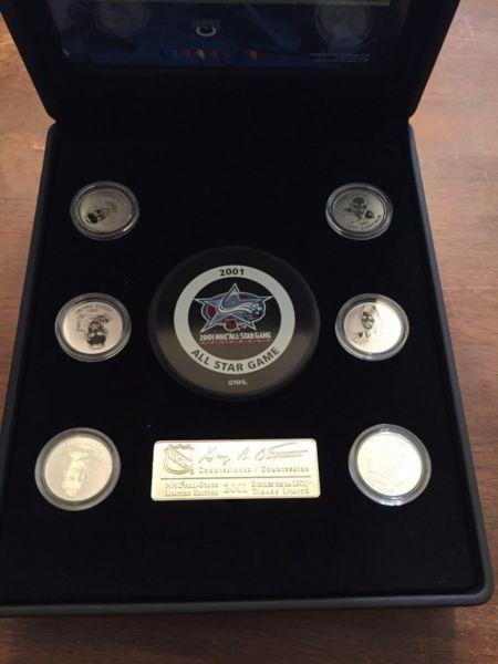 NHL All-star puck and coin/stamp collection