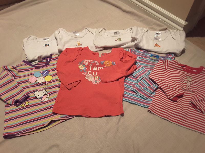 Lot of tops and dresses - size 12 months