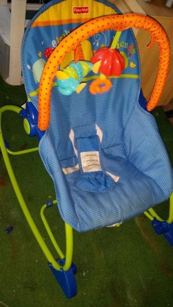 BABY SEAT ROCKER FISHERPRICE FOLDABLE WITH 5 POINT HARNESS