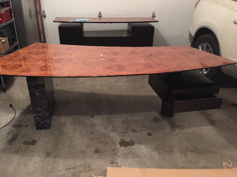 2 matching Marble and mahogany office desks $400 OBO