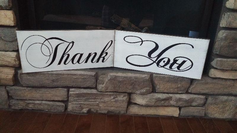 Rustic Wooden Thank You sign