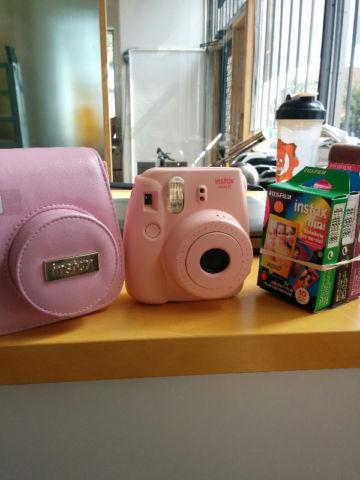 PINK INSTAX CAMERA WITH FILM