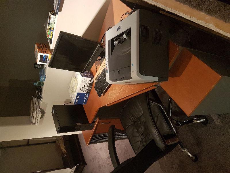 computer desk printer.and chair