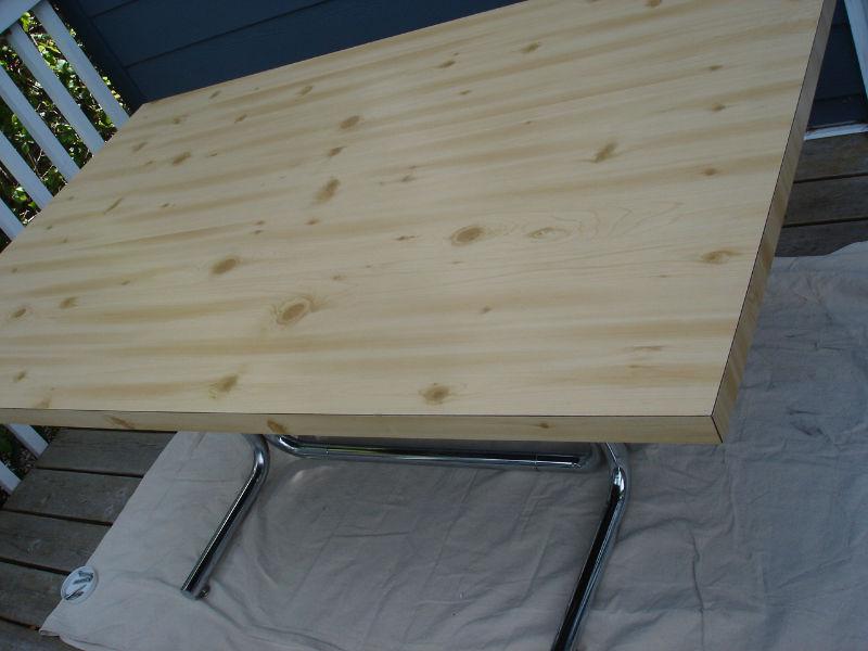 Wood Grain laminate table with chrome legs - very solid / heavy