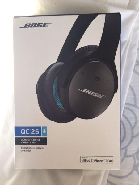 Bose QC25. Noise cancelling headphones. Brand New in Box