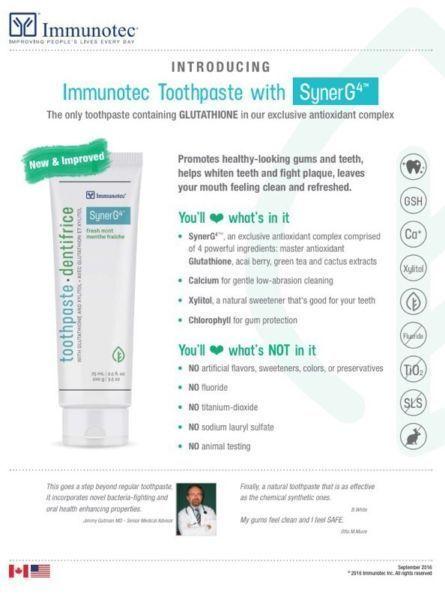 Natural, Fluoride Free toothpaste. With Glutathione!!!