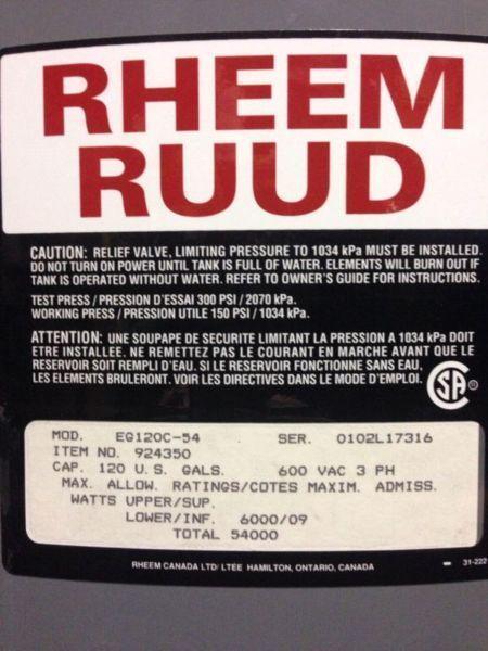 RHEEM RUDD electric water tank