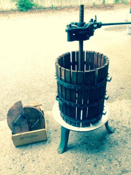 grape press and wine making equipment