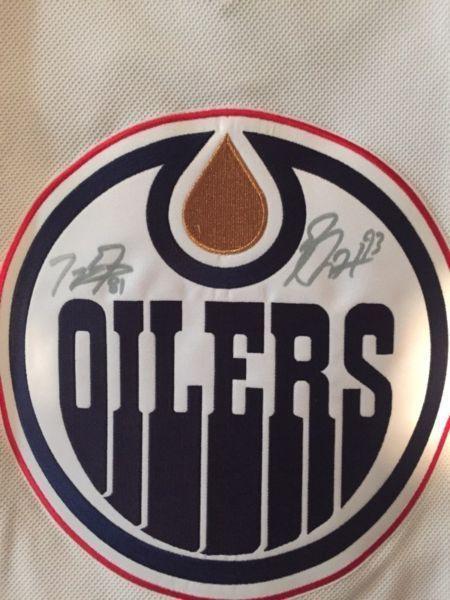 Signed Nugent-Hopkins Oilers hockey jersey