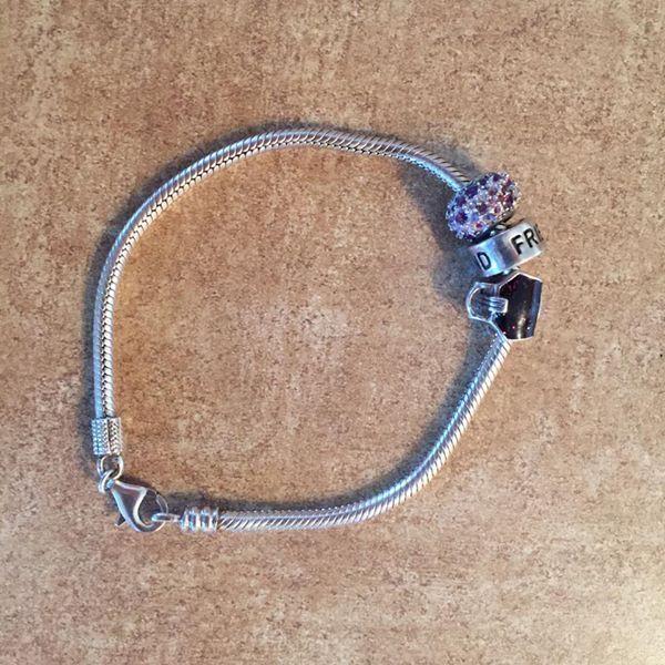 925 Silver Chamilia Bracelet w/ 3 charms