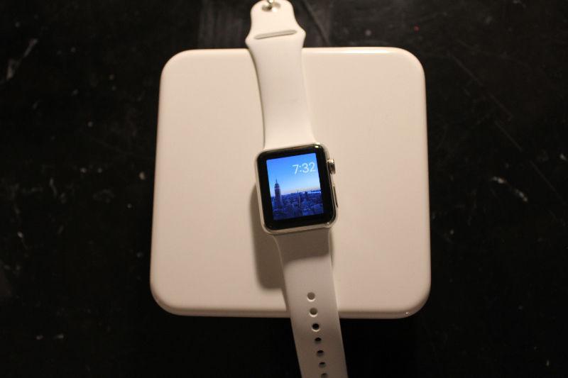 Apple Watch (Stainless Steel Body) with Apple White Band