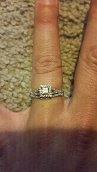 14K White Gold Diamond engagement ring & band. Reduced!!!