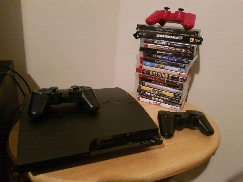 PS3 360gb 3 controllers and lot of games