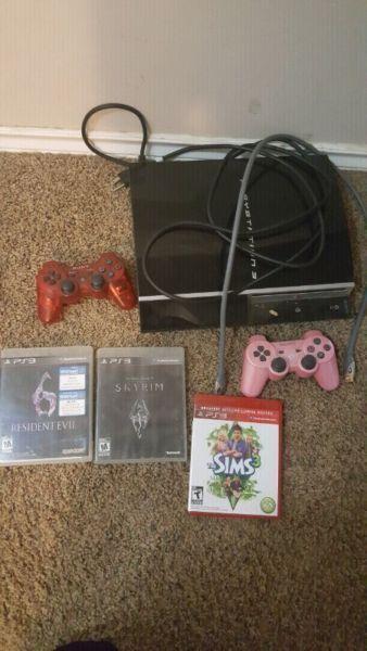 PS3 w/ 3 controllers and 5 games