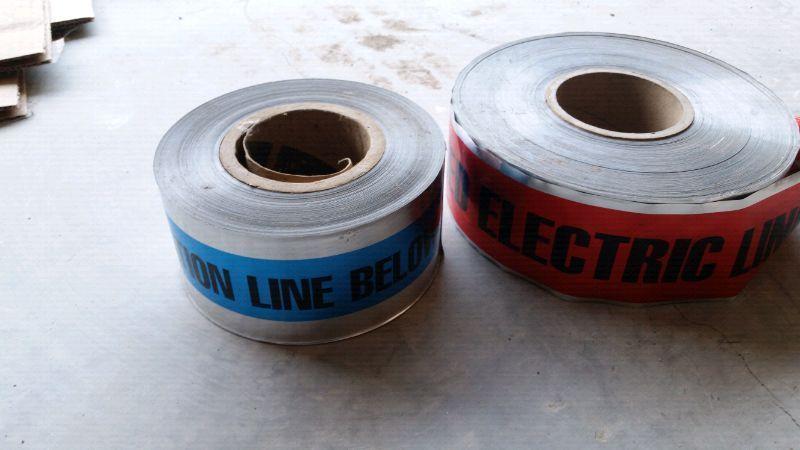 Underground metallic line sweep safety tape