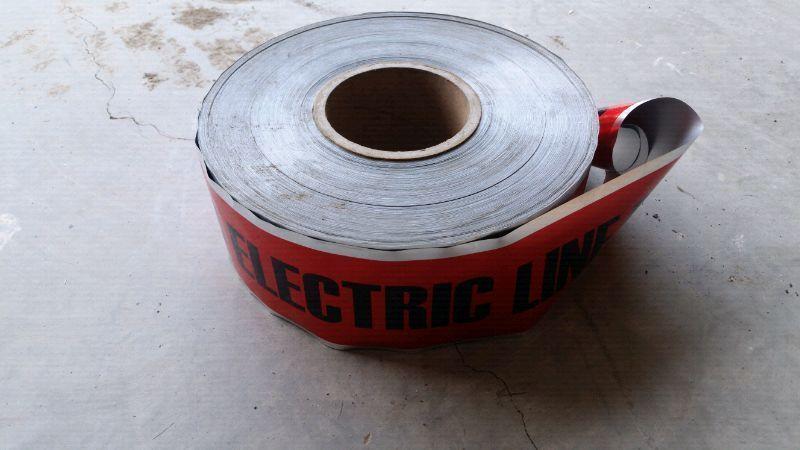 Underground metallic line sweep safety tape