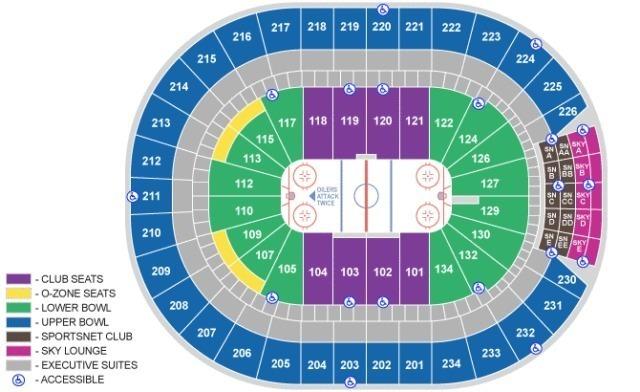 Oilers Tickets - Section 119 Row 7